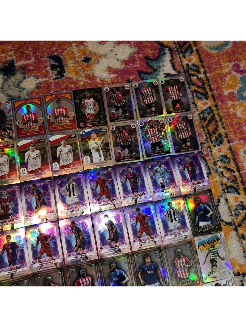 TOPPS CHROME UEFA 2024-25 100 REFRACTOR CARD LOT GOLAZO WONDERKIDS PRIZM MERLIN